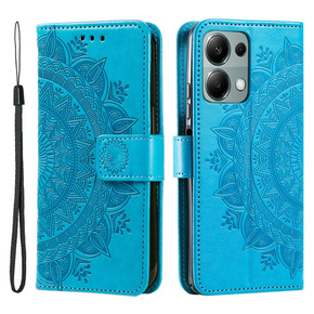 Калъф с капак за Xiaomi Redmi Note 13 Pro 4G, Mandala, син