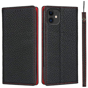 Кожен калъф за iPhone 11, ERBORD Grain Leather, черен