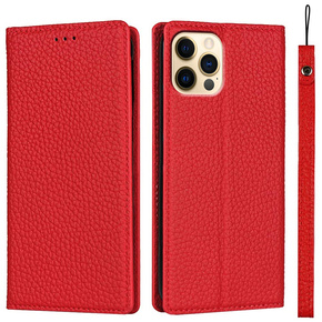 Кожен калъф за iPhone 13 Pro Max, ERBORD Grain Leather, червен