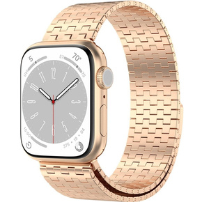 Стоманена гривна за Apple Watch 1/2/3/4/5/6/7/8/SE/ULTRA 42/44/45/49 MM - розов rose gold