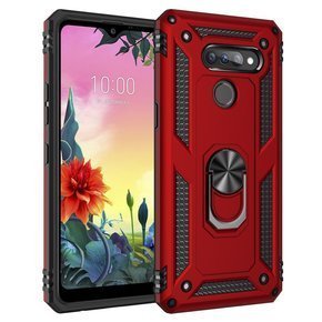 брониран калъф за LG K50S, Nox Case Ring, червен