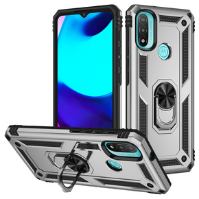 брониран калъф за Motorola Moto E20/E30/E40, Nox Case Ring, сребърен