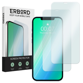 2x Закалено стъкло за iPhone 12/12 Pro, ERBORD 9H Hard Glass на екрана