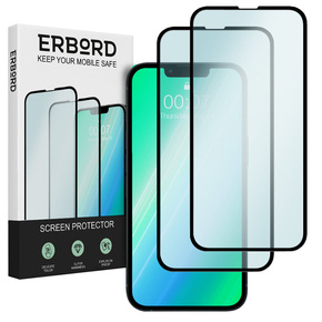 2x Закалено стъкло за iPhone XR / 11, ERBORD 3D на цял екран