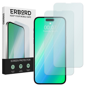 2x Закалено стъкло ERBORD 9H Hard Glass на екрана за iPhone 14 Pro