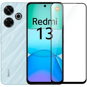 3D закалено стъкло за Xiaomi Redmi 13, черна рамка