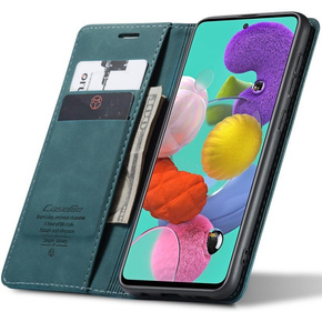 CASEME калъф за Samsung Galaxy A51, Leather Wallet Case, зелен