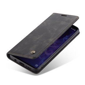 CASEME калъф за Samsung Galaxy S9 Plus, Leather Wallet Case, черен