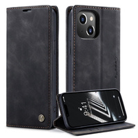 CASEME калъф за iPhone 14, Leather Wallet Case, черен