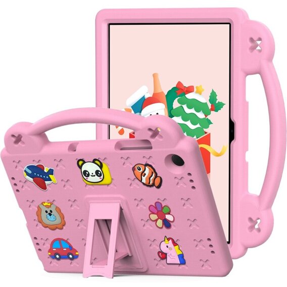 Детският калъф за Samsung Galaxy Tab A9+, Cute Patterns, със стойка, розов