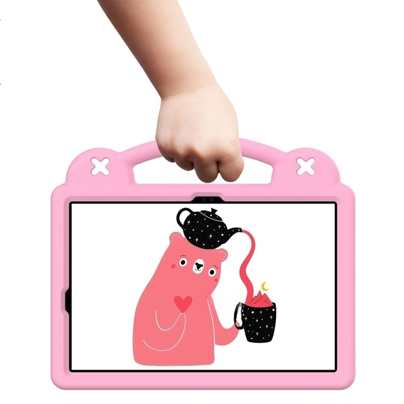 Детският калъф за Samsung Galaxy Tab S7/S8/S9, Cute Patterns, със стойка, розов