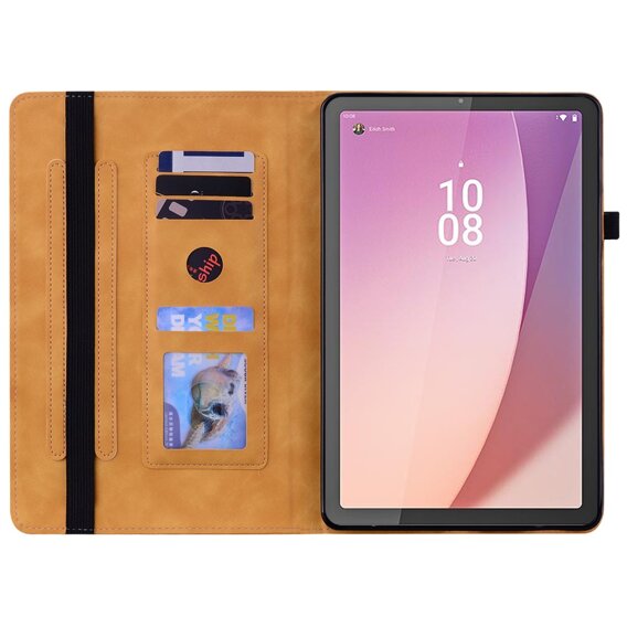 Калъфи за Lenovo Tab M9, Wallet Pen Slot, жълт