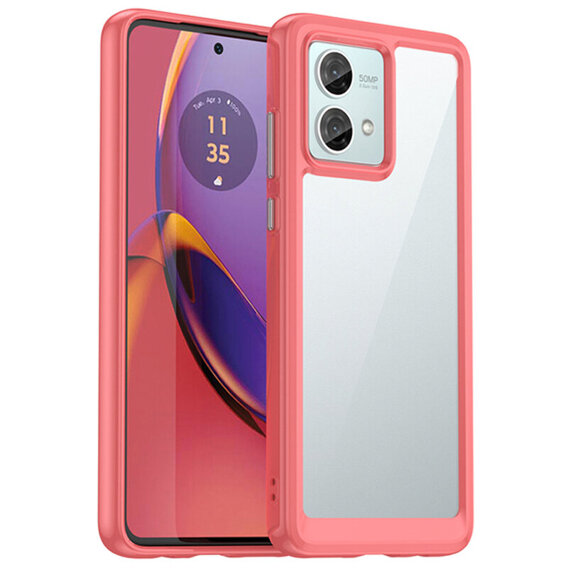 Калъфи за Motorola Moto G84 5G, Fusion Hybrid, прозрачен / червен