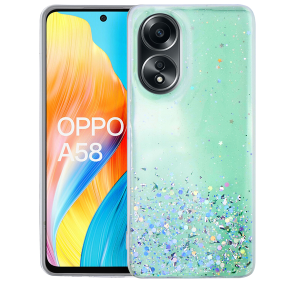 Калъфи за Oppo A58 4G, Glittery, зелен