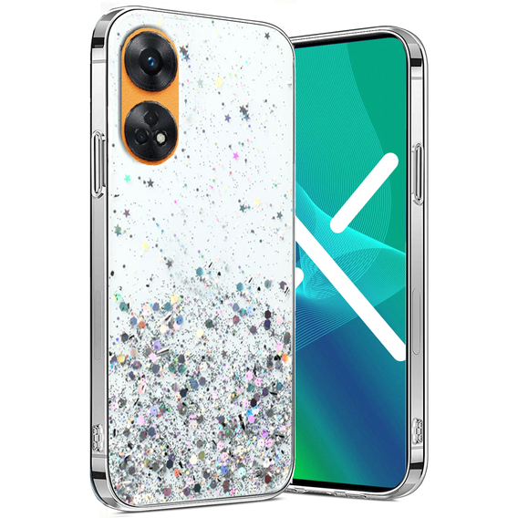 Калъфи за Oppo Reno8 T, Glittery, прозрачен