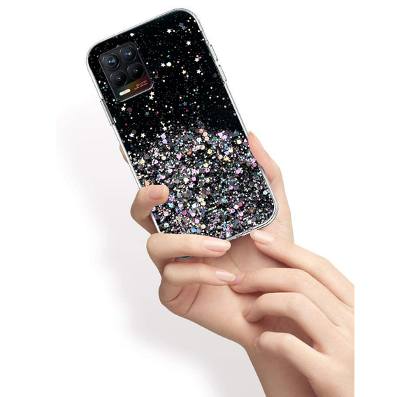 Калъфи за Realme 8 / 8 Pro, Glittery, черен