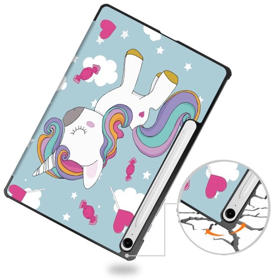 Калъфи за Samsung Galaxy Tab S9 FE, Smartcase Pen Slot, unicorn