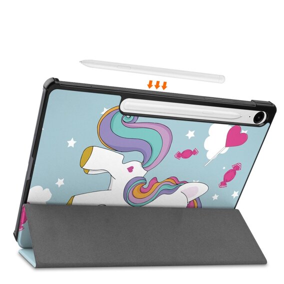 Калъфи за Samsung Galaxy Tab S9 FE, Smartcase Pen Slot, unicorn