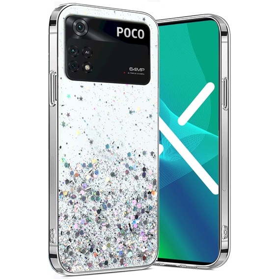 Калъфи за Xiaomi Poco M4 Pro 4G, Glittery, сребърен