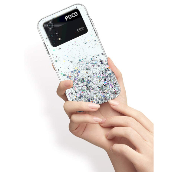 Калъфи за Xiaomi Poco M4 Pro 4G, Glittery, сребърен