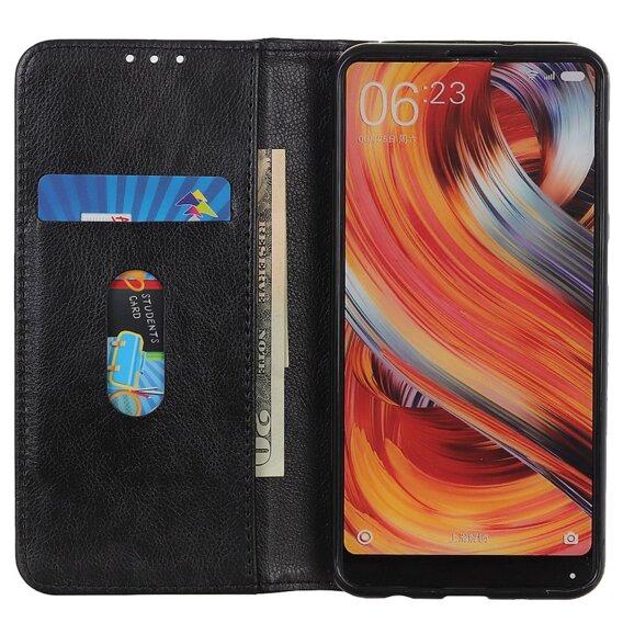 Калъфи за Xiaomi Redmi Note 13 Pro 4G, Wallet Litchi Leather, черен