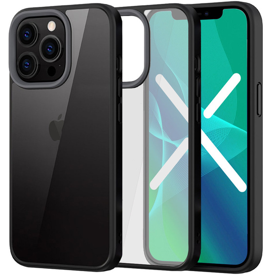 Калъфи за iPhone 13 Pro Max, ERBORD Hybrid Case, черен