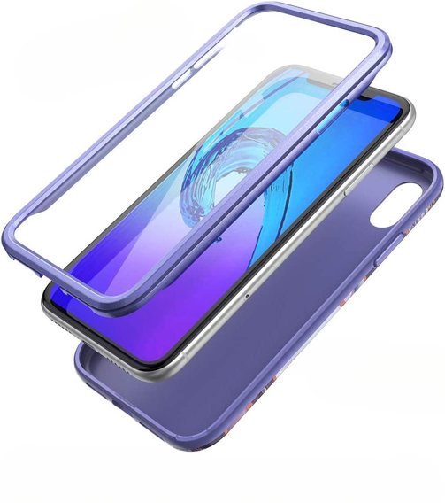 Калъфи за iPhone XR, Suritch Full Body Marble, лилав