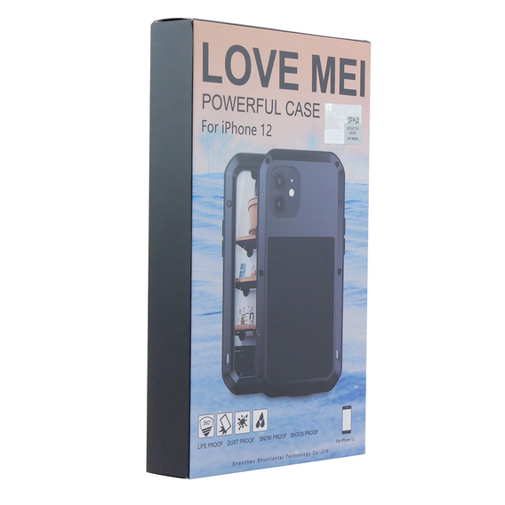 Калъфи Love Mei за iPhone 12, armored with glass, черен