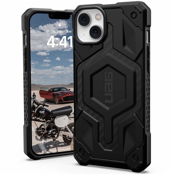 Калъфи Urban Armor Gear за iPhone 14 Plus, Monarch MagSafe Carbon, черен