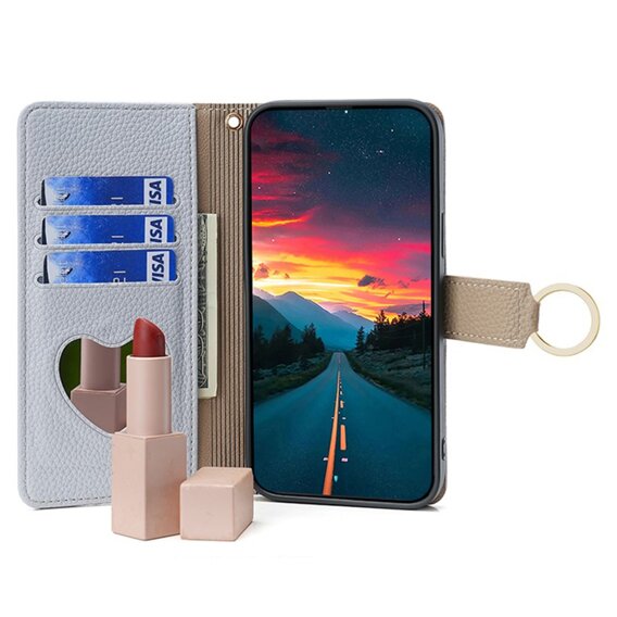 Калъфът с цип Wallet Zipper Pocket за Samsung Galaxy A05s, Wallet Zipper Pocket, с огледало, син