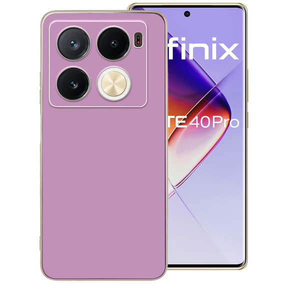 Калъф за Infinix Note 40 Pro, Glamour CamShield, лилав