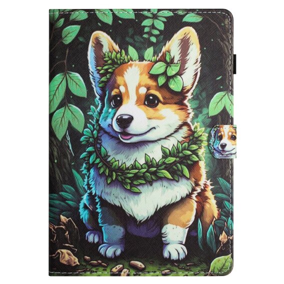 Калъф за Lenovo Tab M10 Plus TB-X606F, с капак, corgi dog