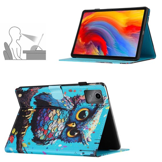 Калъф за Lenovo Tab M11, с капак, owl