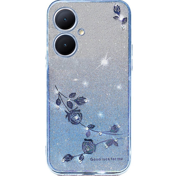 Калъф за OnePlus Nord CE 3 Lite 5G, Glitter Flower, син