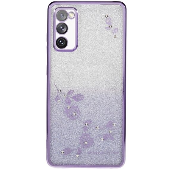 Калъф за Samsung Galaxy S20 FE, Glitter Flower, лилав