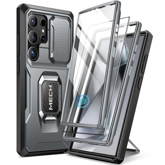 Калъф за Samsung Galaxy S24 Ultra, Tongate MECH Series със стойка, сив