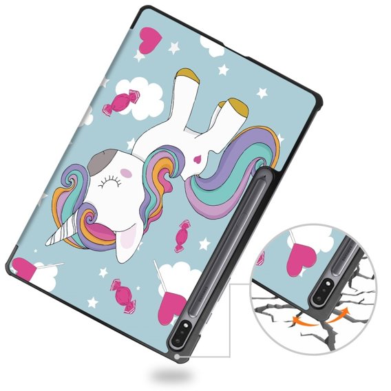 Калъф за Samsung Galaxy Tab S9 Plus, Smartcase, unicorn