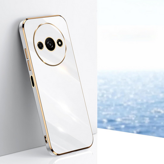 Калъф за Xiaomi Redmi A3, Glamour CamShield, бял