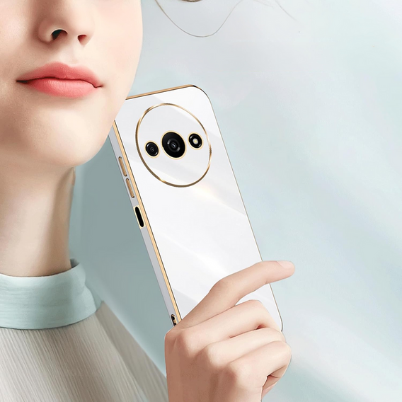 Калъф за Xiaomi Redmi A3, Glamour CamShield, бял