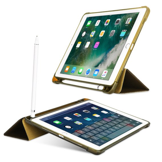 Калъф за iPad 9.7 2018 / 2017/ Air / Air 2, Smartcase с място за стилус, златен