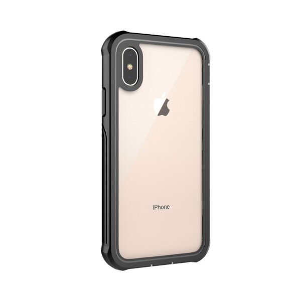 Калъф за iPhone X / XS, Shockproof, с фолио, черен