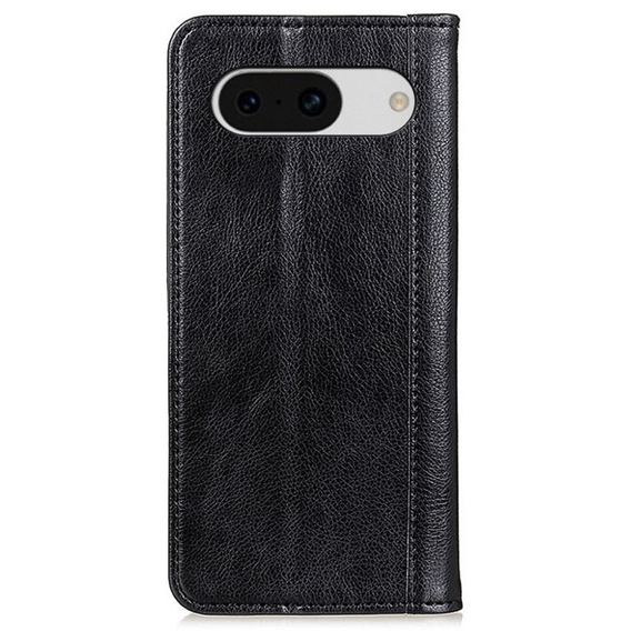 Калъф с капак за Google Pixel 8A, Split Leather, черен