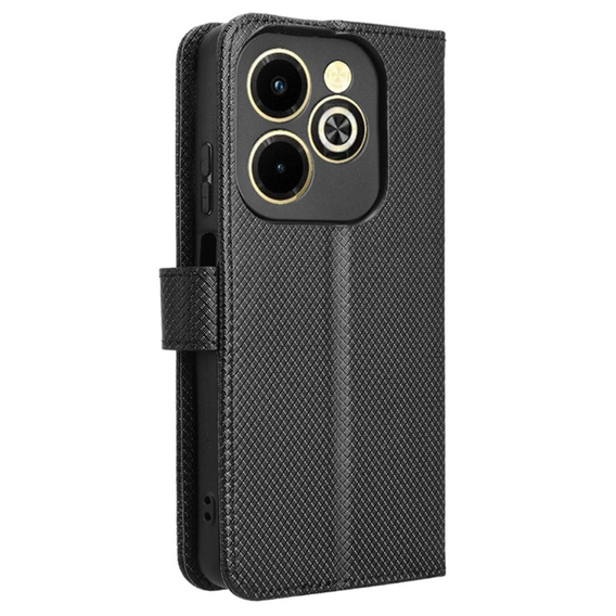 Калъф с капак за Infinix Hot 40i, Wallet Smart Magnet, черен