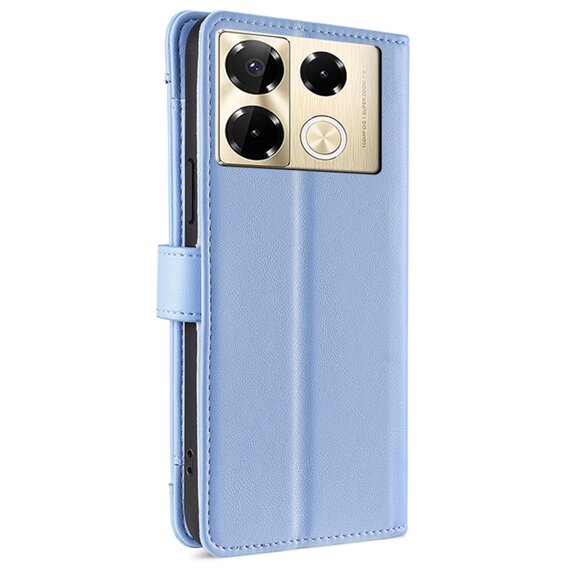 Калъф с капак за Infinix Note 40 Pro, Wallet Zipper Pocket, син