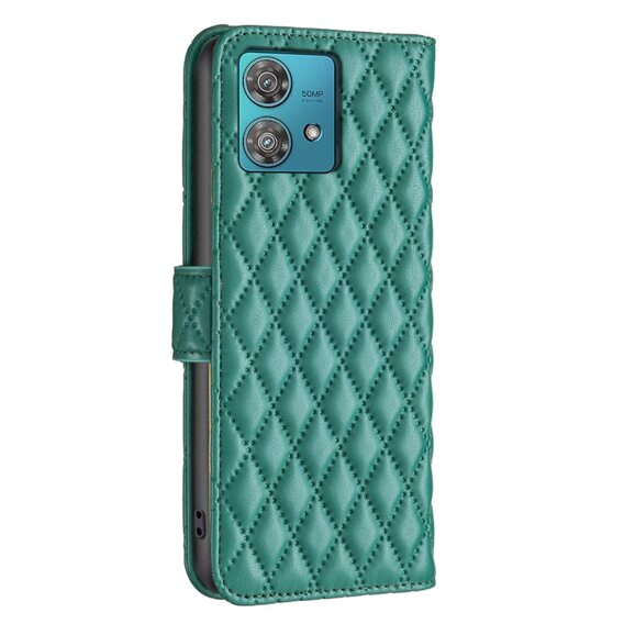 Калъф с капак за Motorola Edge 40 Neo, Wallet, BINFEN COLOR, зелен