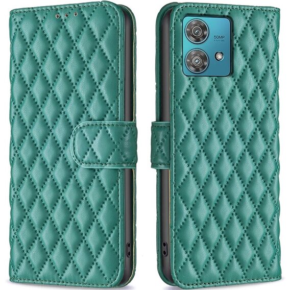 Калъф с капак за Motorola Edge 40 Neo, Wallet, BINFEN COLOR, зелен