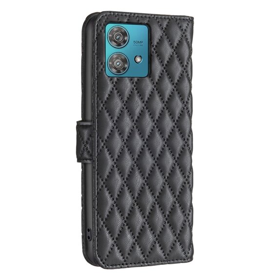 Калъф с капак за Motorola Edge 40 Neo, Wallet, BINFEN COLOR, черен