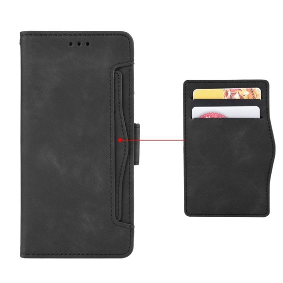 Калъф с капак за Motorola Moto E20/E30/E40, Card Slot, черен