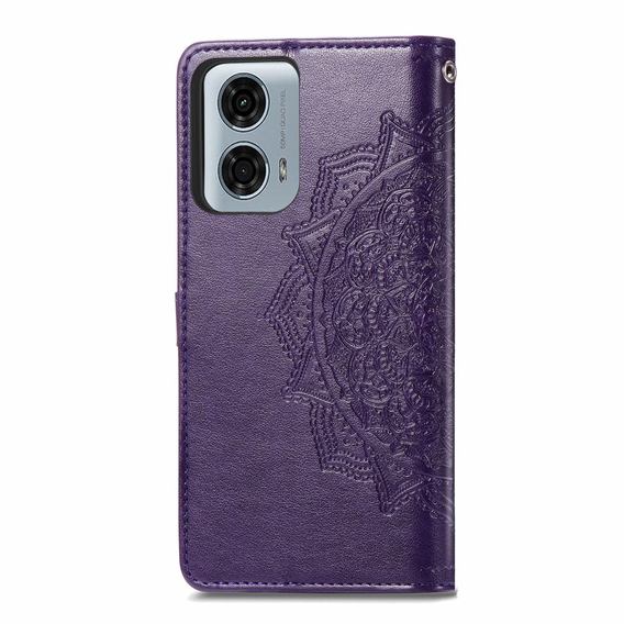 Калъф с капак за Motorola Moto G24 / G24 Power / G04, Mandala, лилав