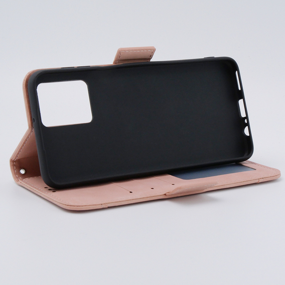 Калъф с капак за Motorola Moto G54 5G, Card Slot, розов